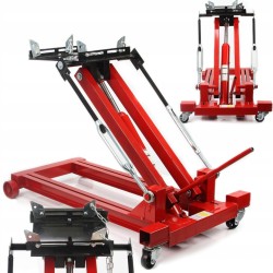 Sollevatore idraulico 1T 22,590cm con ruote e supporto regolabile 95°